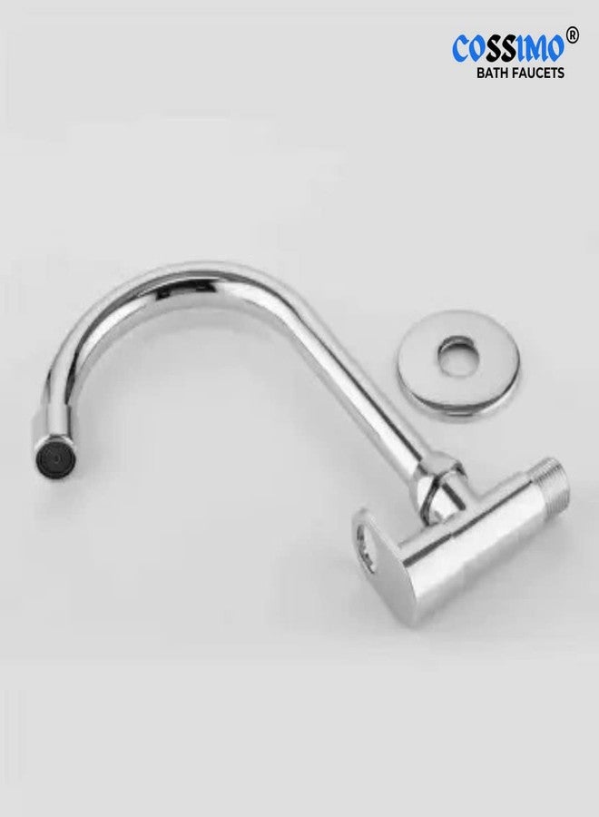 Cossimo صنبور حوض من الفولاذ المقاوم للصدأ من مجموعة أوريو من كوسيمو، مزود بخرطوم دوار 360 درجة ونمط تدفق واحد للماء الساخن/البارد، مع شفة جدارية مطلية بالكروم وقرص نحاسي، عبوة من قطعتين - Image 4